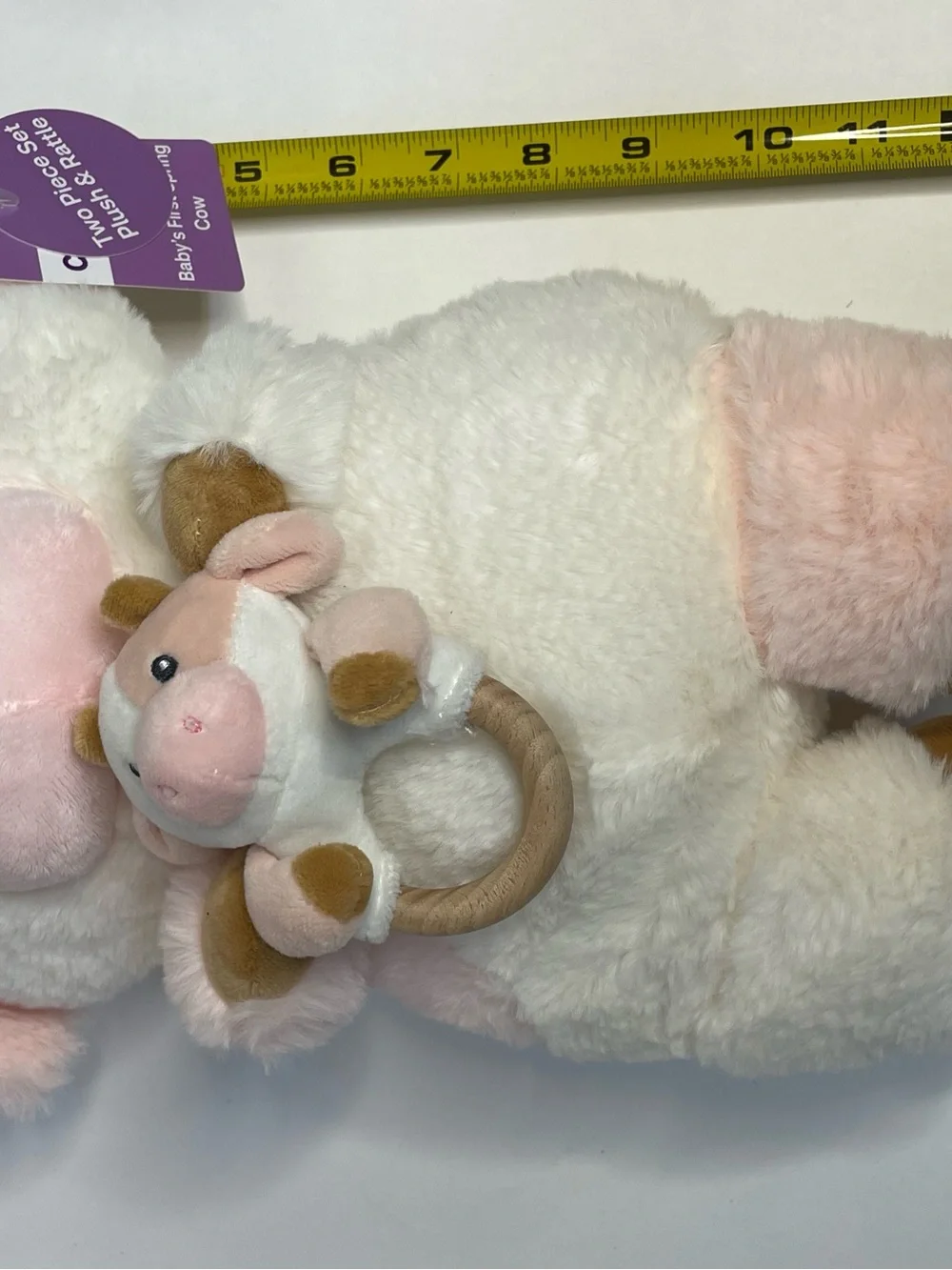 Animal Adventure Cow Baby Toy Plush Stuffed Animal With Rattle Stuffie NWT Lovey